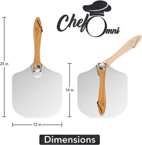 img 3 attached to 🍕 12 Inch Pizza Peel with Foldable Wood Handle and 14 Inch Stainless Steel Pizza Rocker Cutter - Convenient Metal Pizza Peel Spatula for Making and Turning Homemade Pizza