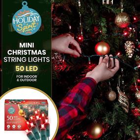 img 2 attached to Holiday Spirit Christmas Lights - 50 LED Christmas String Lights for Indoor & Outdoor Use - UL Approved - Ideal for Christmas Tree Lights, Outdoor Displays, Weddings, Parties - 17ft Length (Red)