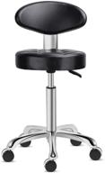 🪑 kaleurrier rolling stool salon chair with smooth-rolling wheels 360-degree swivel seat heavy duty hydraulic height adjustable high barber cutting stools (black, with backrest) - enhancing seo logo