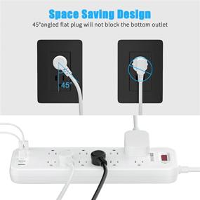img 2 attached to MKSENSE Power Strip with 12 Outlets & 4 USB Ports - Surge Protector for Home Office - White