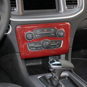 img 3 attached to 🚗 Enhance Your Dodge Charger 2015+ with Crosselec Carbon Fiber A/C Panel Cover Trim (Red)