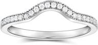 💍 sterling silver arched wedding band ring enhancer with pave detailing logo