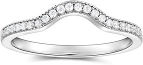 img 4 attached to 💍 Sterling Silver Arched Wedding Band Ring Enhancer with Pave Detailing