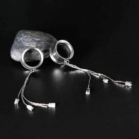 img 1 attached to 👂 COOEAR Fashion Earrings: Gauges for Ears, Double Flared Tunnels with Dangle Chain Expander Stretchers, 2g to 1 inch Size Options