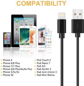 img 2 attached to Кабель зарядного устройства Marchpower для iPhone 3-Pack 6FT Lightning USB быстрой зарядки MFi сертифицирован для iPad (2020) iPhone 13 12 11 Pro Max XR Xs X 8 Plus 7 Plus 6S 5S SE iPad Pro Air iPod Touch - черный