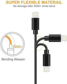 img 3 attached to Кабель зарядного устройства Marchpower для iPhone 3-Pack 6FT Lightning USB быстрой зарядки MFi сертифицирован для iPad (2020) iPhone 13 12 11 Pro Max XR Xs X 8 Plus 7 Plus 6S 5S SE iPad Pro Air iPod Touch - черный