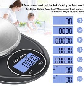 img 3 attached to 🥗 Lan Sheng Food Scale 5000g/0.1g Digital Kitchen Scale - Perfect for Cooking, Baking, and Weight Loss | Ultra-Accurate Measurement in Grams and Ounces | 7 Unit Options & Adjustable Shutdown Time | High-Definition LCD & Sleek Stainless Steel Design (Batteries Included)