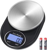 🥗 lan sheng food scale 5000g/0.1g digital kitchen scale - perfect for cooking, baking, and weight loss | ultra-accurate measurement in grams and ounces | 7 unit options & adjustable shutdown time | high-definition lcd & sleek stainless steel design (batteries included) logo