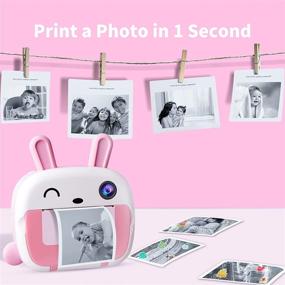 img 2 attached to 📸 Kids' Instant Print Camera with Zero Ink, 1080P HD Video Capability, 3 Rolls of Print Paper, 32G SD Card, 12 Color Pencils, WiFi Connectivity - Portable Digital Camera for Children Ages 3-14