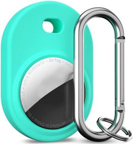 img 4 attached to 🔑 Amniau AirTag Case & Holder: Mint Green Silicone Keychain with Carabiner – Apple AirTag Compatible