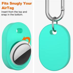 img 1 attached to 🔑 Amniau AirTag Case & Holder: Mint Green Silicone Keychain with Carabiner – Apple AirTag Compatible