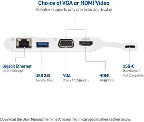 img 1 attached to 🔌 Cable Matters USB C Multiport Adapter - USB C Dock with HDMI or VGA, USB 3.0, Ethernet - Thunderbolt 4 / USB4 / Thunderbolt 3 Compatible for MacBook Pro, Dell XPS (White)