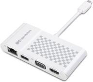 🔌 cable matters usb c multiport adapter - usb c dock with hdmi or vga, usb 3.0, ethernet - thunderbolt 4 / usb4 / thunderbolt 3 compatible for macbook pro, dell xps (white) логотип