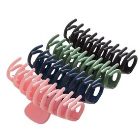 img 4 attached to 💪 4.4 Inches Nonslip Big Claw Hair Clips for Girls - Strong Hold Hair Accessories for Thick Hair, 4 Color Options