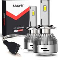 enhance your visibility with lasfit h7 led bulbs - 🔦 60w 6000lm 6000k white conversion kit, adjustable beam - plug & play! logo