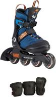 k2 skate youth raider pro pack inline skates: blue/orange - unleash your young athlete's potential logo