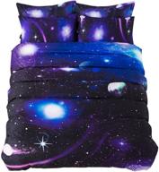 🌌 captivating reversible kids galaxy duvet cover set with earth and planets print - explore solar system bedding for boys and girls - twin size astronomy themed stars in outer space bedding logo