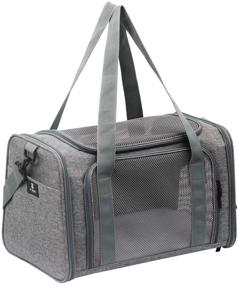 img 4 attached to X-ZONE PET Dogs and Cats Carrier: Airline Approved, Soft Sided Collapsible Carrier for Medium Cats, Puppies, and Small Dogs - Perfect for Travel