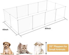 img 3 attached to 🐾 NATRKE Pet Playpen: Portable Translucent Animal Fence for Small Pets - Suitable for Cats, Rabbits, Ferrets, Guinea Pigs - Indoor & Outdoor - Bunny Playpen with 12 Panels