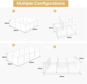 img 2 attached to 🐾 NATRKE Pet Playpen: Portable Translucent Animal Fence for Small Pets - Suitable for Cats, Rabbits, Ferrets, Guinea Pigs - Indoor & Outdoor - Bunny Playpen with 12 Panels