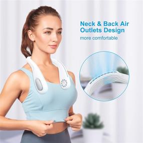 img 3 attached to 🌬️ Hands-Free Bladeless Neck Fan: Portable 360°Cooling for Office, Outdoor, Travel and Hiking - 3 Speeds, 4000mAh Rechargeable Battery, Low Noise