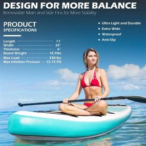 img 1 attached to 🏄 ADVENOR 11&#39;x33 x6 Extra Wide Inflatable Stand Up Paddle Board Set - Includes Adjustable Paddle, Backpack, Waterproof Bag, Leash, Hand Pump, and Repair Kit