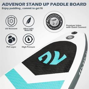 img 2 attached to 🏄 ADVENOR 11&#39;x33 x6 Extra Wide Inflatable Stand Up Paddle Board Set - Includes Adjustable Paddle, Backpack, Waterproof Bag, Leash, Hand Pump, and Repair Kit