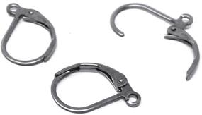 img 3 attached to 📿 Pack of 50 Stainless Steel Lever Back Hoop Earrings with Open Loop Ear Hooks - Honbay