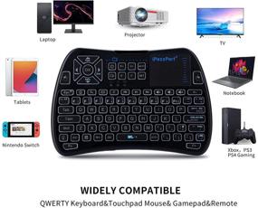 img 3 attached to 🔍 iPazzPort Backlit Mini Keyboard with Touchpad, Bluetooth and 2.4GHz Wireless Connectivity, Rechargeable Battery, IR Learning Remote Control, Ideal for Google/Android TV Box, Raspberry Pi, Smart TV - KP-61SM