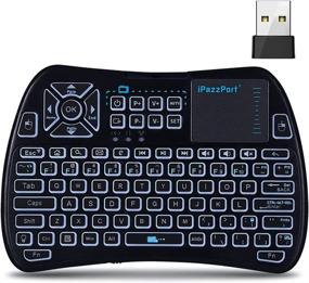 img 4 attached to 🔍 iPazzPort Backlit Mini Keyboard with Touchpad, Bluetooth and 2.4GHz Wireless Connectivity, Rechargeable Battery, IR Learning Remote Control, Ideal for Google/Android TV Box, Raspberry Pi, Smart TV - KP-61SM