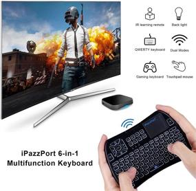 img 2 attached to 🔍 iPazzPort Backlit Mini Keyboard with Touchpad, Bluetooth and 2.4GHz Wireless Connectivity, Rechargeable Battery, IR Learning Remote Control, Ideal for Google/Android TV Box, Raspberry Pi, Smart TV - KP-61SM