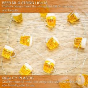 img 2 attached to 🍻 IMMEISCENT Beer LED String Light: 10ft, 15 Beer Mug LEDs, Battery & USB Operated with Timer & Remote - Perfect for Tropical Parties, Thanksgiving, St Patrick's Day, Pub, Bar Counter, Bedroom Decorations