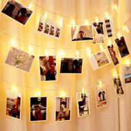 🌟 captivating 13 ft 40 led photo clips string lights: battery operated fairy lights for hanging pictures, bedroom, and party decorations логотип