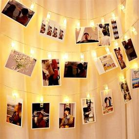 img 4 attached to 🌟 Captivating 13 Ft 40 Led Photo Clips String Lights: Battery Operated Fairy Lights for Hanging Pictures, Bedroom, and Party Decorations