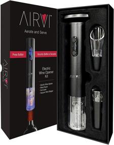 img 4 attached to 🍷 AirVi Electric Wine Opener Set with Gift Box - Professional Wine Accessories: Automatic Corkscrew, Aerator, Foil Cutter, Wine Stopper