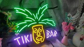 img 1 attached to 🍹 Tiki Bar Frame Neon Sign - Authentic 17''X13'' Real Glass Light for Beer Bar Pub Garage Room