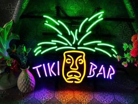 img 4 attached to 🍹 Tiki Bar Frame Neon Sign - Authentic 17''X13'' Real Glass Light for Beer Bar Pub Garage Room