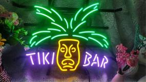 img 3 attached to 🍹 Tiki Bar Frame Neon Sign - Authentic 17''X13'' Real Glass Light for Beer Bar Pub Garage Room