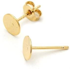 img 3 attached to Gold Plated Sterling Silver Earring Posts: Secure Glue-On Setting with Safety Clutches - 4 Pairs, 0.7mm Pin, 8mm Flat Board - SS277-8