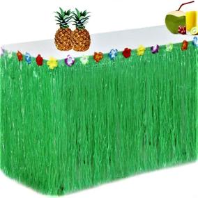 img 4 attached to 🌿 Green Grass Table Skirt by King: Enhance your Decor with a Vibrant Touch