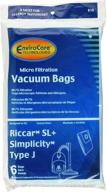 🔍 envirocare replacement micro filtration vacuum cleaner dust bags - compatible with riccar sl+ & simplicity type j canisters (pack of 6 bags) логотип