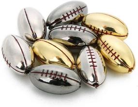 img 3 attached to ⚽ Set of 2 Football Copper Beads Charms for DIY Jewelry Making and Crafting - Silver