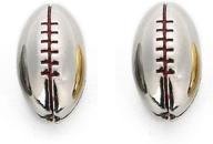 ⚽ set of 2 football copper beads charms for diy jewelry making and crafting - silver logo