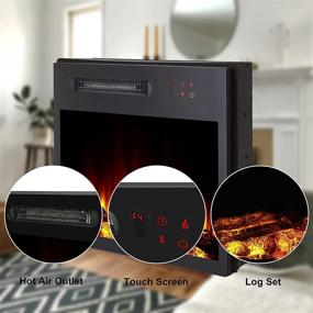 img 3 attached to 🔥 High-Performance MOCIFI 23" Electric Fireplace Insert Heater - Low Noise, Remote Control, Touch Control Screen, Adjustable Flame Brightness and Speed, 1500W, Black