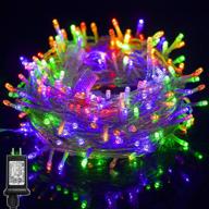 🎄 outdoor indoor led string lights - 300 extra long 98.5f christmas lights, 8 lighting modes - waterproof plug-in fairy lights for wedding party bedroom decorations (multicolor) logo