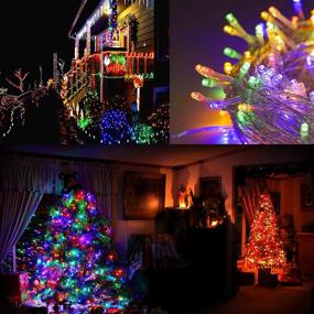 img 2 attached to 🎄 Outdoor Indoor LED String Lights - 300 Extra Long 98.5F Christmas Lights, 8 Lighting Modes - Waterproof Plug-in Fairy Lights for Wedding Party Bedroom Decorations (Multicolor)