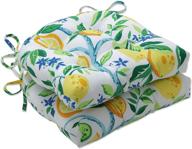 🍋 lemon tree chair pads: versatile outdoor/indoor cushions - 2 pack, yellow logo
