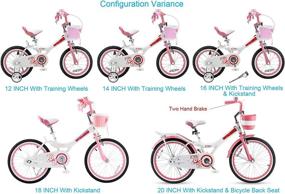 img 1 attached to 🚲 Royalbaby Jenny Girls Kids Bike - Beginner Bicycle with Training Wheels, Basket - 12 14 16 18 20 Inch Sizes - Pink White Purple