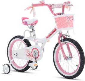 img 4 attached to 🚲 Royalbaby Jenny Girls Kids Bike - Beginner Bicycle with Training Wheels, Basket - 12 14 16 18 20 Inch Sizes - Pink White Purple