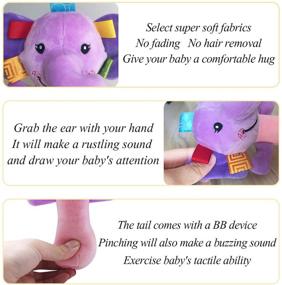 img 2 attached to 🦁 Cute and Colorful Cartoon Stuffed Animal Baby Soft Plush Hand Rattle Squeaker Sticks for Toddlers - Elephant and Lion